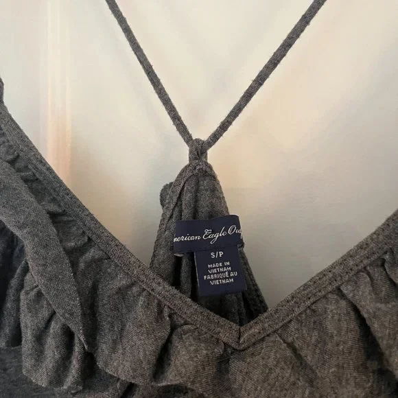 Gray Ruffle Tank Top - Picture 3 of 3